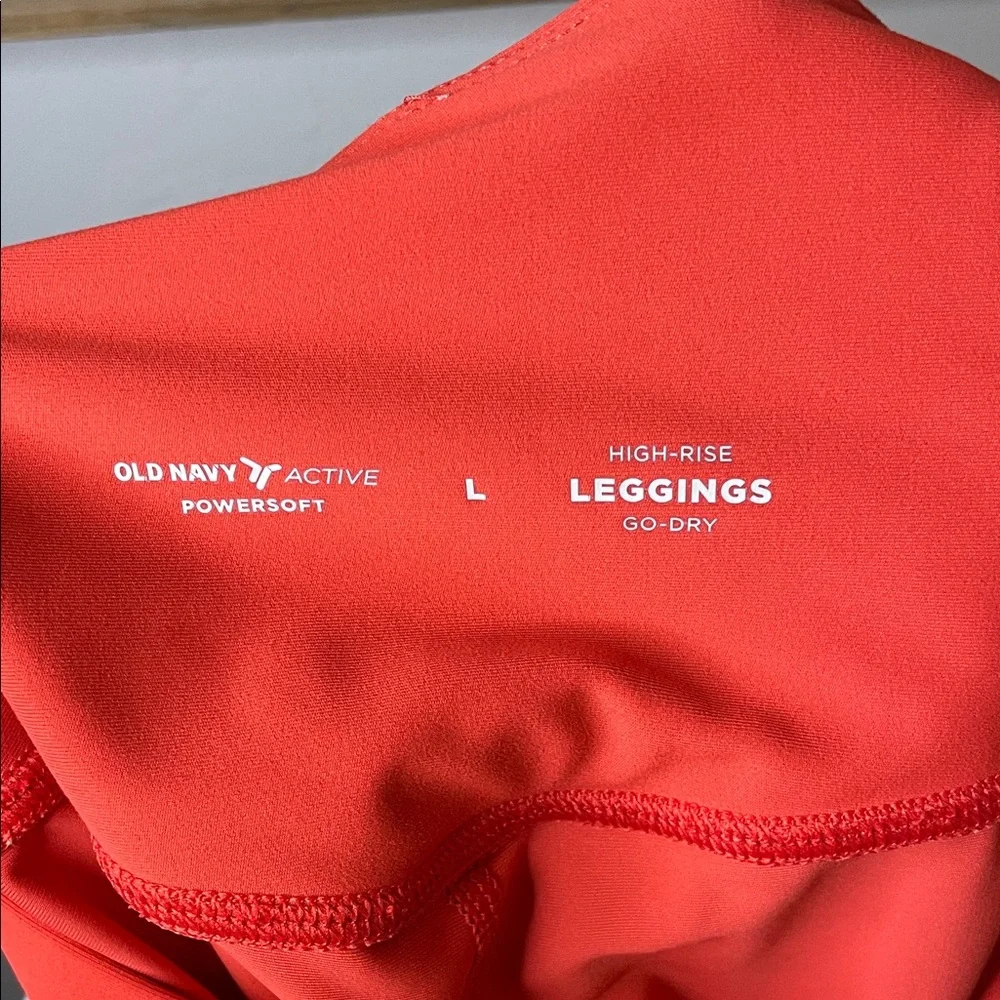 Bold Red High-Waisted Leggings with Matching Sports Bra Tank, size L - Picture 4 of 11
